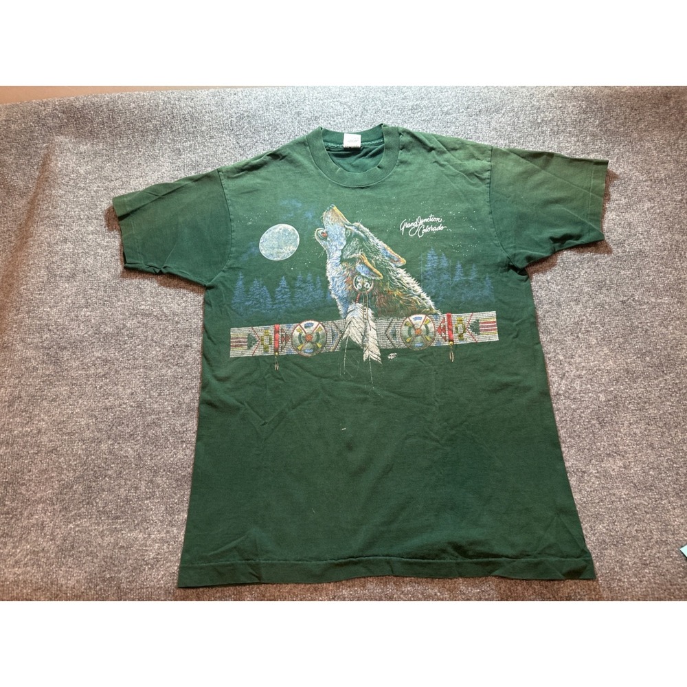 Vintage 90s Grand Junction Colorado Wolf Graphic T-Shirt XL
